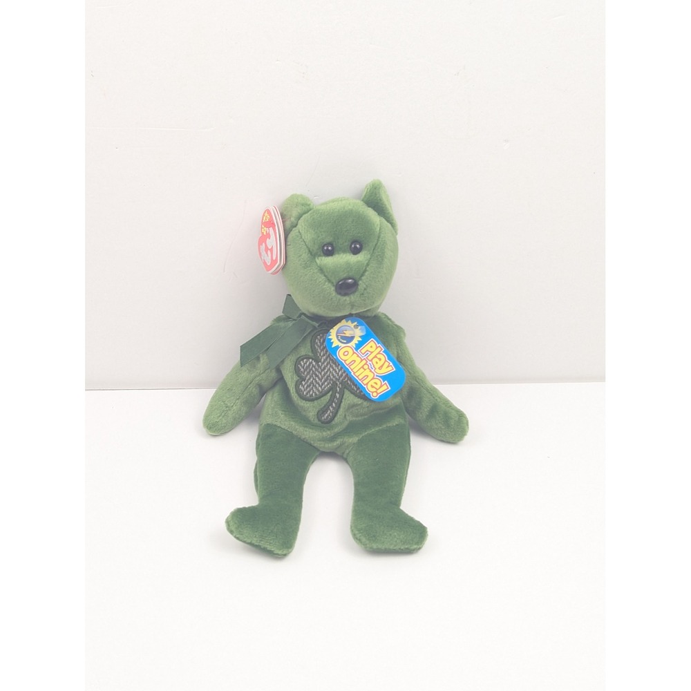 Ty Beanie Babies 2.0 Luckier Green Bear‎ w/ Shamrock St. Patrick's Day Plush Toy